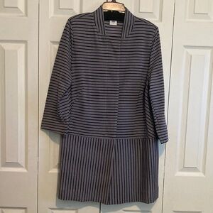 CAbi gray and Black striped jacket. NWT..  size L. Beautiful and Stylish